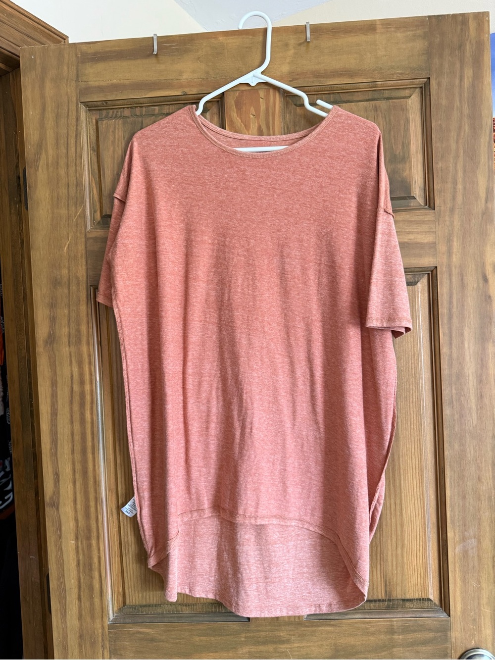 Women Relaxed Fit Crewneck Tunic - Dusty Coral
